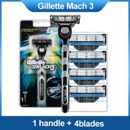 Gillette Mach3 Razor Blade for Men Shaver Refills with Lubrastrip 3 Layers Blades Fast Cutting Face Beard Cartridges 4pcs 8pcs