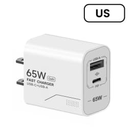 Lenovo Universal Charger PD 65W All-Protocol Smartphone Charger A+C Multi-Port Charger with EU/US Adapter and 1m Data Cable