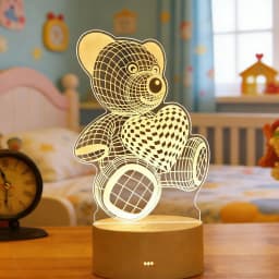 USB Operated 3D Acrylic LED Night Light Wedding Birthday Party Festival Kid Mother's Day Gift Bedroom Decor Neon Night Lamp