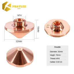 Praylee All Types Laser Nozzles Single/Double Layers Dia.28/D32mm for Raytools Precitec WSX HSG Bodor HANS Fiber Cutting Machine