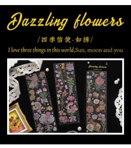 3 Sheets/pack Laser Bronzing PET Hot Stamping Jellyfish Cute Bear Dog Florals Transparent Decorative Stickers
