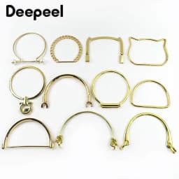 2Pcs Deepeel Metal Bag Handles Purse Frame O D Rings Handbags Replacement Chain DIY Bags Handle Handmade Hardware Accessories