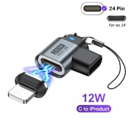 AUFU USB4.0 Magnetic USB C to C Adapter 40Gbps 8K60Hz 90 Degree Converter 240W Type C Adapter for Thunderbolt 4/3 MacBook Laptop