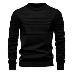 AIOPESON Mens Crewneck Pullover Sweater Knitted Cotton Stripped Quality Autumn Winter Warm Sweaters for Men
