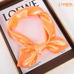 Solid-color Square Scarf single-color Imitation Silk Small Square Plain Glossy Satin Color Tween Performance Silk Scarf SJ19