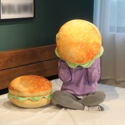 Realistic Burger Pillow Cushion-Fun Prank Gift Office Chair Pad Cheeseburger Pillow Hamburger Plushie Pillow Gift For Kids