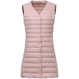 Lightweight down Vest Women's Mid-Length round Ne Autumn Winter New Sle Removable Inner Vest Adjustable V-Ne Reverse Se...