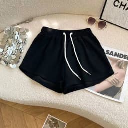 Cotton Drawstring Wide Leg Shorts for Women High Waist Loose Casual Jogging Shorts Y2K Summer Streetwear All Match Baggy Shorts