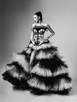 Fabulous Black&White Multi Colored Layered Tulle Detachable Train Puffy Tiered Ruffles Tutu Tille Long Overlay Women Maxi Skirt