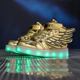 Luminous Wing Kids Sneakers USB Charge LED Illuminated Shoes Boys Girls Casual Sport Board Shoes for Older Children Lights Shoe