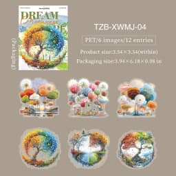 JIANWU Vintage Lightbulb Coast Island Time Landscape Material Collage Scrapbooking PET Sticker Creative DIY Journal Stationery
