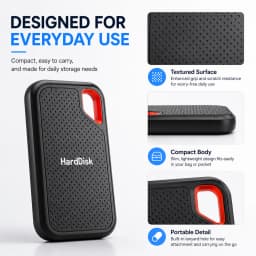 2TB External Hard Drive Portable SSD High Speed Hard Disk Solid State Drive USB-C Original Storage Device for Laptop/Phone/Mac