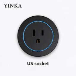 Track Socket Kitchen Wall Outlet, FR EU US UK Universal Standard Round Romovable Adapter Plug,Electrical Outlet with USB, Black