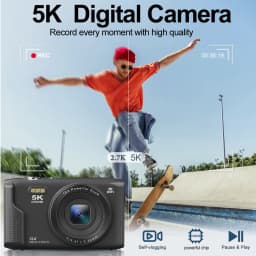 Ourlife Compact Digital Camera 5K 72MP 2.8'' Screen LCD Screen 16X Digital Zoom Vintage Photography Vlog Video Recorder YouTube
