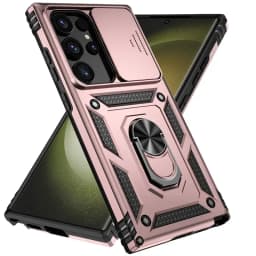 Stand Rotating Slide Camera Lens Military Grade Armor Case For Samsung S25 S24 S23 S22 S21 FE S20 Plus Note 20 Ultra M53 M33