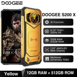 DOOGEE S200 X 5G Rugged Phone 48GB 512GB Dimensity 7050 6.72” FHD+120Hz 10100mAh 100MP Camera Android 16 NFC Smartphone