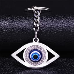 Islam Hamsa Evil Blue Eye Necklace Stainless Steel Turkish Eye Chain Bracelet Greek Jewelry Ojo Turco Acero Inoxidable N1137S02