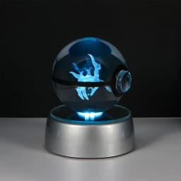 Pokemon 3D Crystal Ball Pikachu Gengar Eevee Mewtwo Anime Game Pokeball Led Night Light Base Kids Birthday Gift Home Decoration