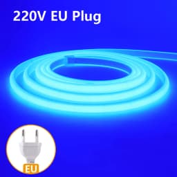220V 240V COB Neon LED Strip Light 1M 5M 10M 288LEDs/m EU Power Plug Warm White Red Blue Bright Flex lamp Waterproof Lighting