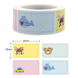 250pcs/roll Cartoon Name Stickers for Kids School Kitchen Sticker Refrigerator Food Storage Label Sticker Stationery Handwritten