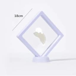 1 Set Suspended Floating Display Case Black White Plastic 3D Earring Coins Gems Ring Jewelry Exhibition Stand Holder Box