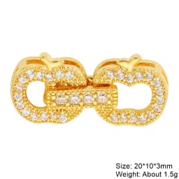 Juya DIY 18K Gold Plated Creative Closure Fasteners Lock Clasps Accessories For Needlework Beads Pearls Jewelry Making Material