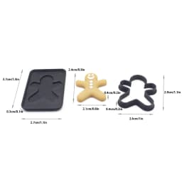 3PCS 1/12 Scale Miniature Human Gingerbread Man Christmas Baking Dollhouse Mini Cookie Mold Pretend Kitchen Food Toy