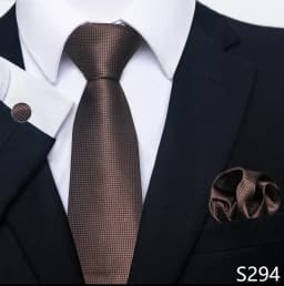 Brand Classic 8 cm Grey Plaid Tie Pocket Squares Cufflinks Set Wedding Present Necktie Clothing Accessories Fit Business