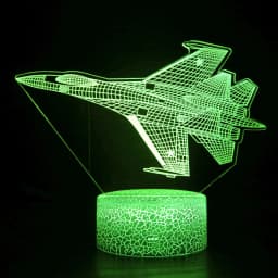 Airplane 3D Illusion Lamp LED Night Light 7 Colors USB Touch LED Table Desk Decor Lamps Gift for Kid Boy Pilot Plane Lover