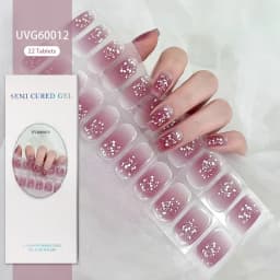 16/20/22Tips Semi-Cured Gel Nail Patch Adhesive Sliders Long Lasting Full Gel Nail Stickers DIY Manicure Harden In UV Lamp Need