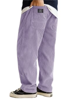 Autumn Winter Fashion Men's Solid Color Simple Basic Casual Trendy Loose Wide Leg Straight Corduroy Trousers Male Pants Clothes