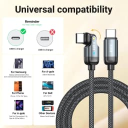 AUFU 60W Type C to Type C Cable For iPhone 17 Samsung S26 USB-C to USB-C Fast Charging Cable For Macbook Pro iPad Air Elbow Wire