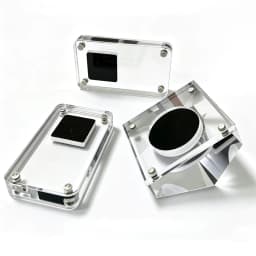 Acrylic Diamonds Storage Box Transperant Gem Stone Packaging Box Black and White Sponge Pad Bare Stone Jewelry Display Tray