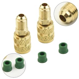 2PCS Vacuum Pump Brass Adapter R410a Adapter 5/16 SAE F Quick Couplers To 1/4 SAE For Air Conditioning Adapter Quick Coupling