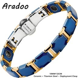ARADOO Premium Ceramic Bracelet with Magnetic Hematite Titanium Steel Wristband Jewelry Gifts