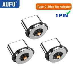 AUFU 1PIN Magnetic OTG Adapter For iPhone Xiaomi 540 Rotate Elbow Magnet Micro USB to Type C Male Converter for HUAWEI Samsung