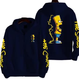 Cartoon Anime The Simpsons Men's Bart Simpson Zipper Hoodie Outdoor New Women's Sportswear Spring and Autumn Fashion Couple Coat