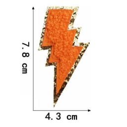 10pcs Set Chenille Self-Adhesive Patches Shiny Glitter Base Lightning Star Rainbow Patch for Bags Hats Jackets Clothing