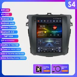 9.7"7862 Android 13 Car radio for Toyota Corolla E140 E150 2006-2013 Multimedia player 4G Autoradio DSP Carplay GPS navi Stereo