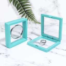 Transparent PE Floating Frame Display Case Jewelry Earring Antioxidant Storage Box Gifts Elastic Film Dustproof Packaging Box