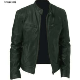 2025 Leather Motorcycle Riding Jacket Men's Slim Fit PU Jacket Outdoor Sports Autumn and Winter Windproof Men's Jacket 5XL