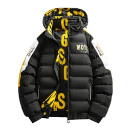 2026 Winter Men's Cotton Jacket letter pattern double-faced Cotton Jacket men Winter Coat Edition Trendy Thick solid color