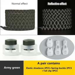 1 Pair Reflective Elastic Laces Sneakers Shoelaces for Sneakers Kids Adult Fast Without Tie Flat Rubber Bands Luminous Shoelace