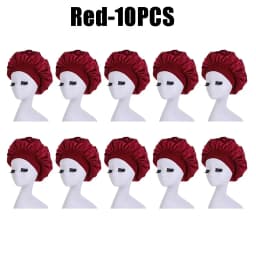 High Elastic Satin Solid Sleeping Hat Hair Care Bonnet Nightcap Multi-color Reusable Women Home Sleeping Cap Accessories