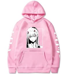 Harajuku Anime Darling In The Franxx Zero Two Graphic Print Hooded Men Women Hoodies Casual Sweatshirt Female Trendy Pullover