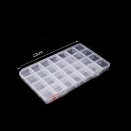 28 Grids Fixed-slot Transparent Plastic Storage Box for Jewelry Classification and Storage Compartments 22x13x1.1cm