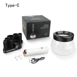 Makeup Brush Cleaning and Drying Machine, Electric Cosmetic Automatic Brush Rotator, with 8 Sizes of Rubber Collar, Can Be Clean
