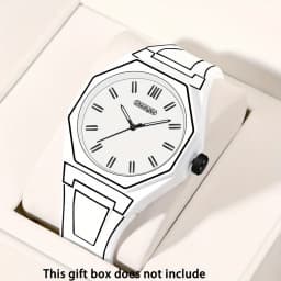 1pc Modern Minimalist Unisex Watch - Quartz Movement, Silicone Strap, Casual Fashion Watch for Men & Women