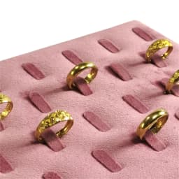 Beveled 22 Positions Ring Ornaments Display Stand Pink Velvet High-End Cloth Window Jewelry Display Props Ring Storage Rack