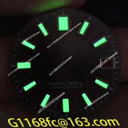 High Quality 62MAS Sun Gray Modified Dial for NH35 Movement Japan C3 Green Luminous Real Nail Plate